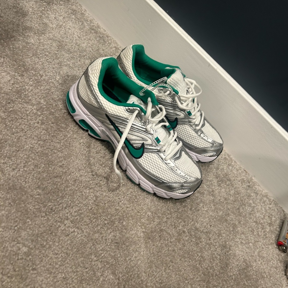 Nike White and Teal Athletic Shoes